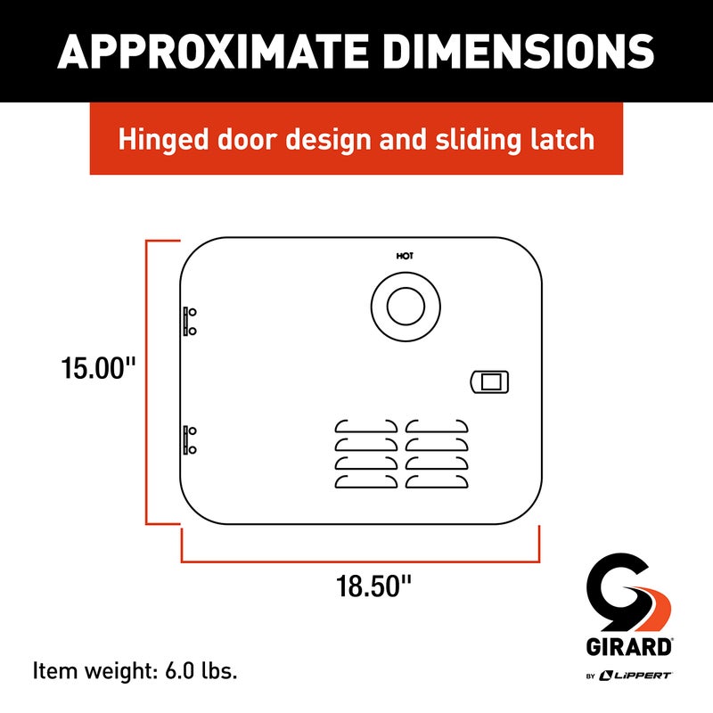 Girard Products Llc RV Water Heater Door Installation Kit - 6-Gallon, Black - Image 2